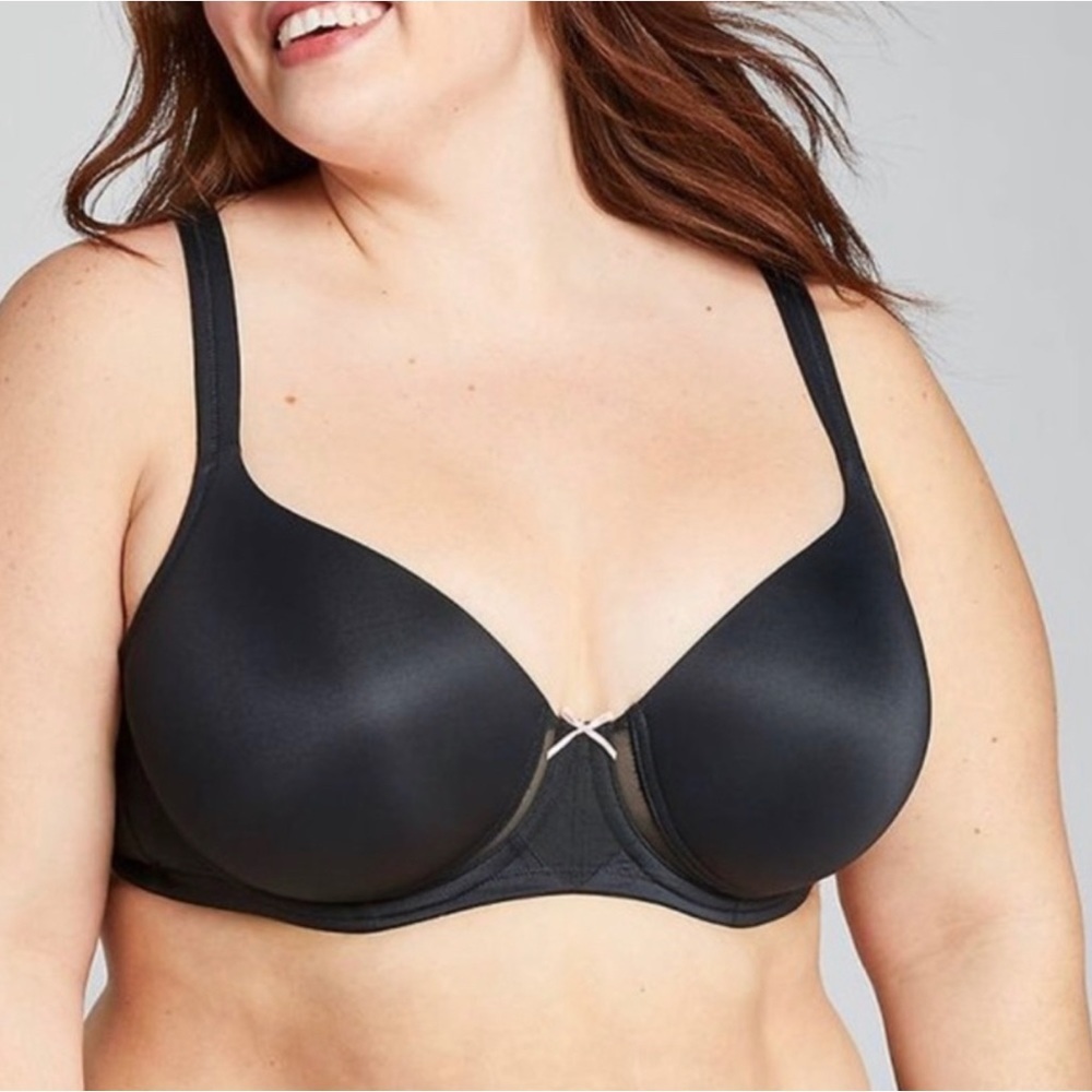 NWT Cacique Lightly Lined Balconette Bra Black Size 48D